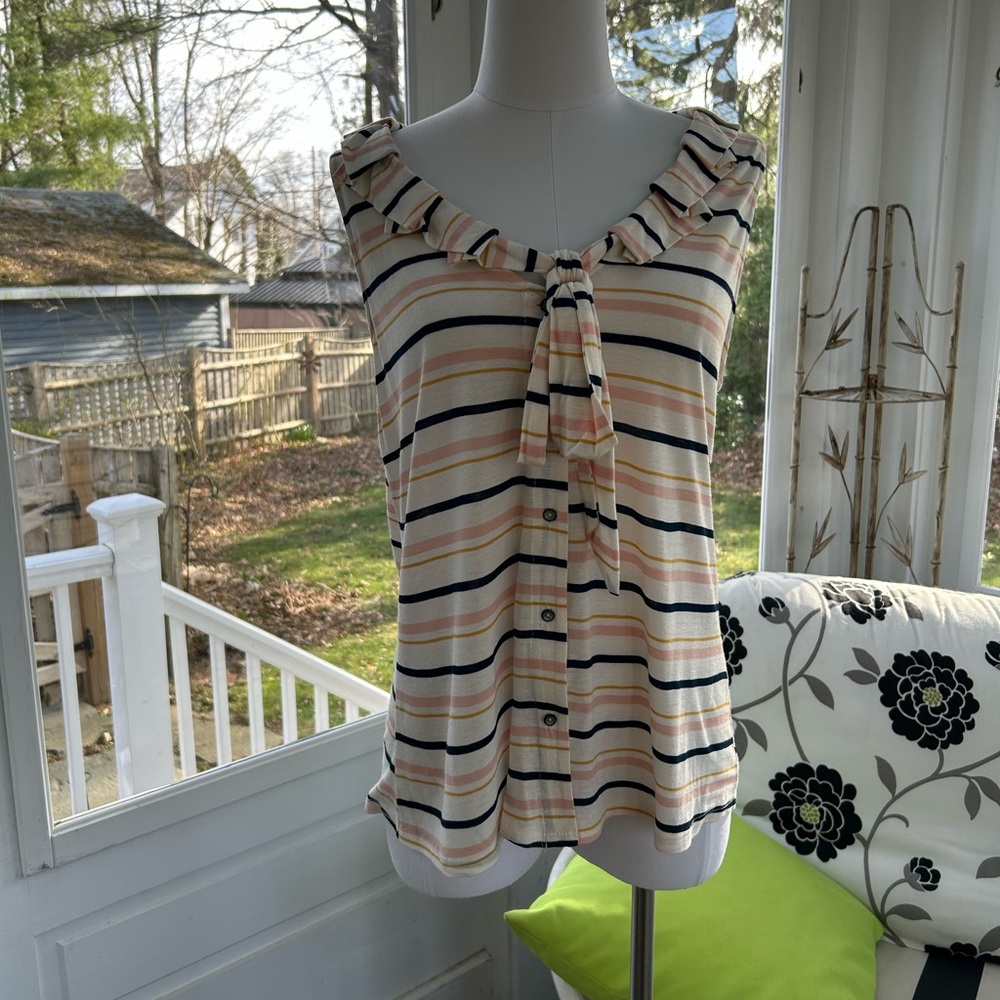 NWT: Anthropologie dolan Left Coast Collection Sleeveless Crean and Multi Color